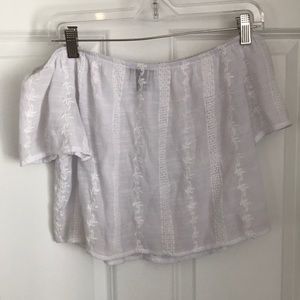 White Off the Shoulder Crop Top